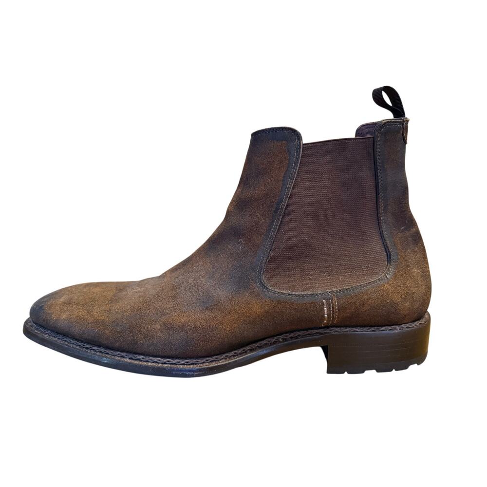Mezlan Berne Chelsea Zip Boots Men’s Sz 9 Brown Distressed Leather Made in Spain